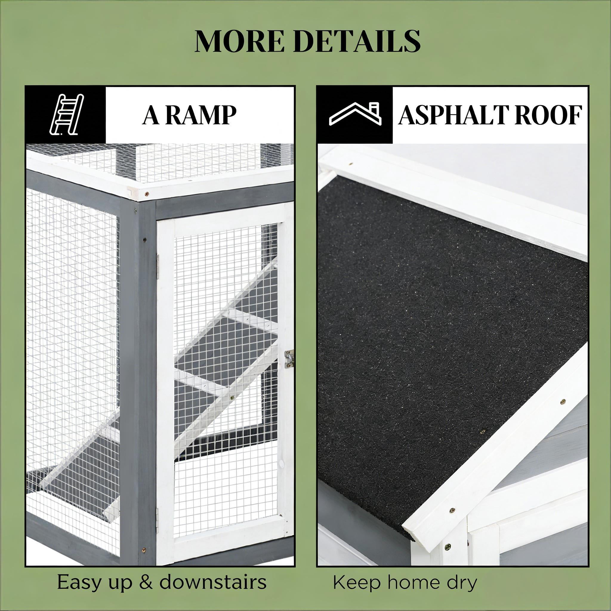 Spacious Pet House, Weatherproof Wooden Rabbit Hutch