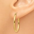 thumbnail image 3 of Real 14kt Yellow Gold Oval Polished Hoop Earring; for Adults and Teens; for Women and Men, 3 of 4