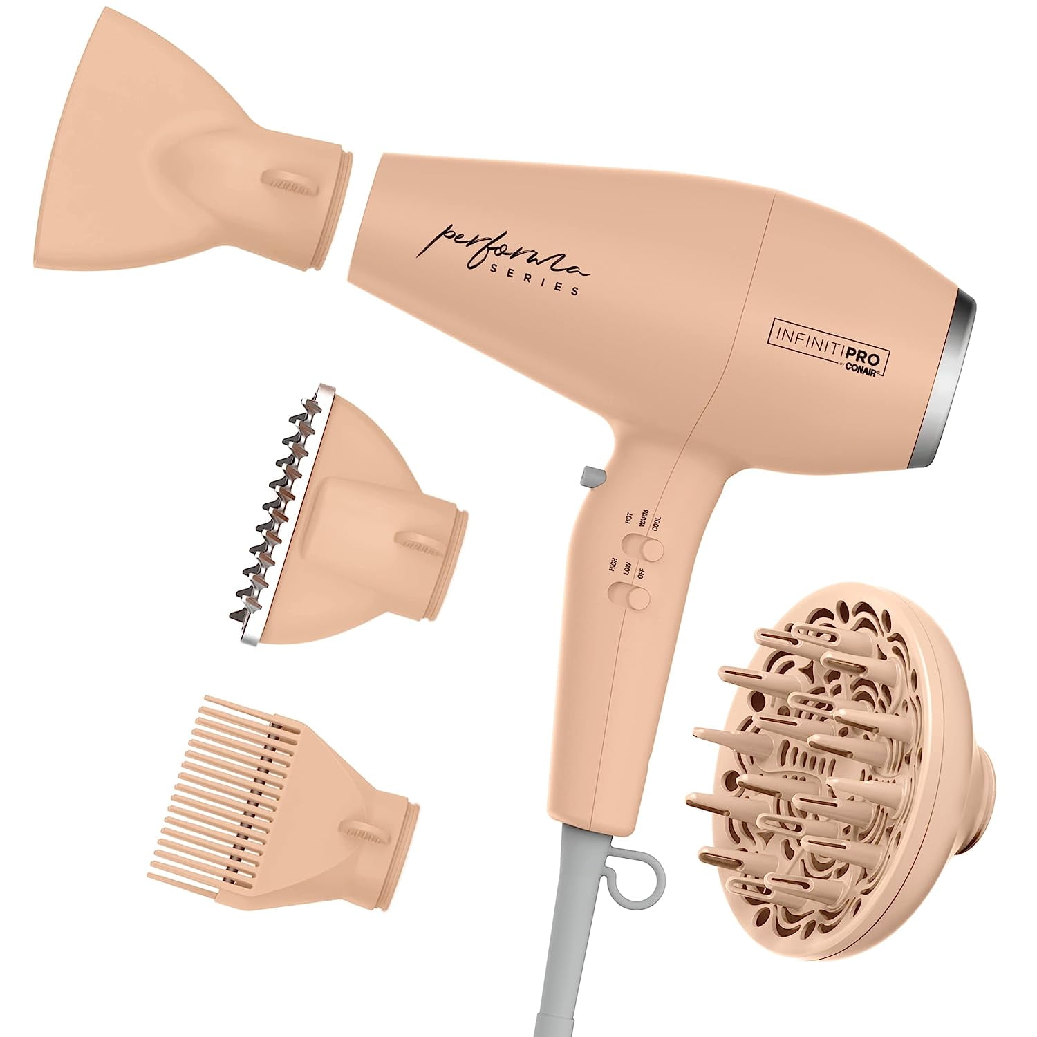InfinitiPro by Conair Quick Styling Salon Ionic Ceramic Hair Dryer with Infrared Diffuser 1875 Watts Orange Walmart