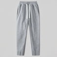 thumbnail image 6 of GXWEA Men's Sweatpants Men High Waist Solid Straight Sweat Pants Elastic Drawstring Windproof Spring Loose Knit Trousers（Light Gray，XXL）, 6 of 7