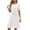 White, variant on ZVNAΖH Womens Summer Casual Short Sleeve Swing Dress Tie Waist Knee Length Dress Crew Neck Pleated Flowy Dress