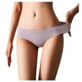 thumbnail image 4 of ZSQDM 3PC Women's Non-Trace Ice Silk Breathable Midwaist Solid Color Underwear C M, 4 of 5