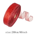 thumbnail image 4 of HWRETIE Glitter Mesh Wired Ribbon Roll 2M,Sheer Crinkle Net Decorative Ribbon for Christmas Tree,Wreath,Gift Wrapping,Home Holiday Decor, 4 of 7