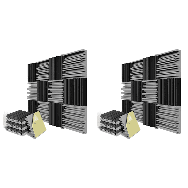 Paquete de 24 Paneles de Espuma Autoadhesivos Una Prueba de Sonido, Espuma Acústica de 12 x 12 x 2 Pulgadas, para Pared, Hogar, Estudio
