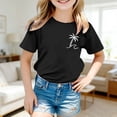 thumbnail image 2 of Miaoju Girls T Shirts Oversize Round Neck Cute Graphic Short Sleeve T Shirt Comfortable Back To School Shirt Kids Summer Clothing, 2 of 6