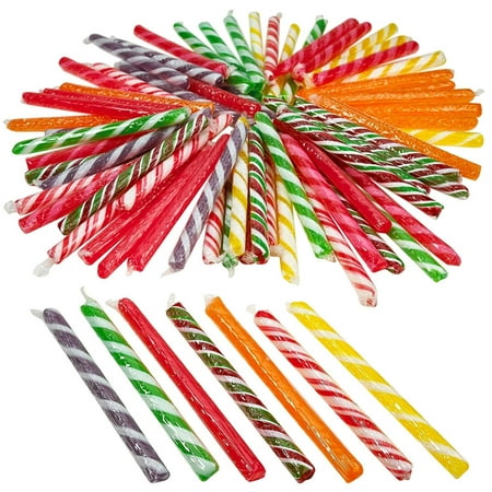 Kicko 4.75” Old Fashioned Candy Stick - 72 Piece of Fruit-Flavored Suckers for Party Favors, Cake Decorations, Novelty Supplies or Treats for Halloween, Christmas, Baby Showers, Weddings