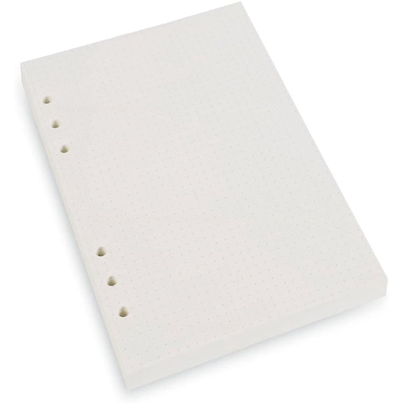 A5 6-Ring Binder Planner Refill Paper, 6 Hole, 45 Sheets / 90 Pages, Dot Grid, Compatible with Filofax and Most A5 6-Ring Planners, Medium Size, 5.75 x 8.25 Inches
