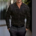 thumbnail image 2 of Stamzod Men Shirts Fashion Strip Printed Long Sleeve Button Down Shirt Men Oversized Dress Shirt for Wedding Party Black S, 2 of 5