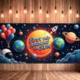 thumbnail image 6 of LUUFILx First Trip Around The Sun Birthday Banner Space Theme Backdrop Party Decorations Outer Space Solar System Celebration Event Photography Props, 6 of 8