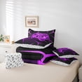 thumbnail image 6 of Castle Fairy Video Game 7pcs Bedding Comforter Set,Black Purple Queen Bedding Sets Super Cozy,Geometric Theme Queen Sheet Sets,Ultra Soft Abstract Home Decor,Reversible, 6 of 8