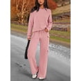thumbnail image 4 of 2 Piece Sets for Women Fall Sweatsuits Outfits Lounge Matching Hoodie Set Travel Winter Clothes Pink XXL, 4 of 7