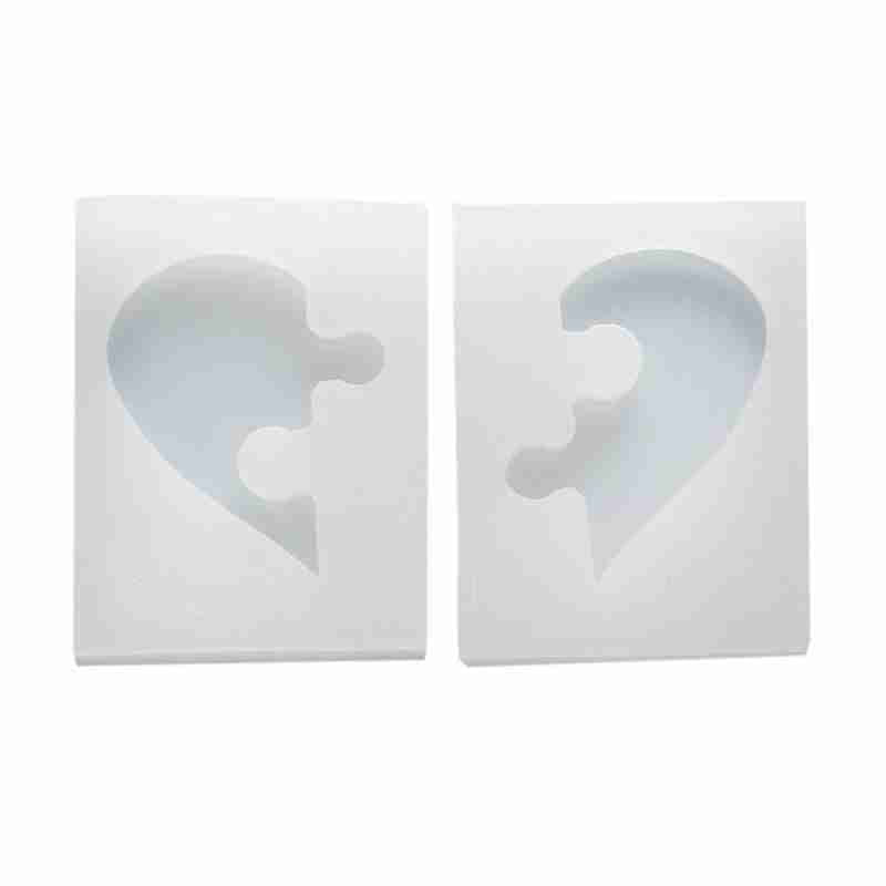 Pendant Mold Jewelry Heart Craft Mould Puzzle Resin Casting Silicone Necklace 