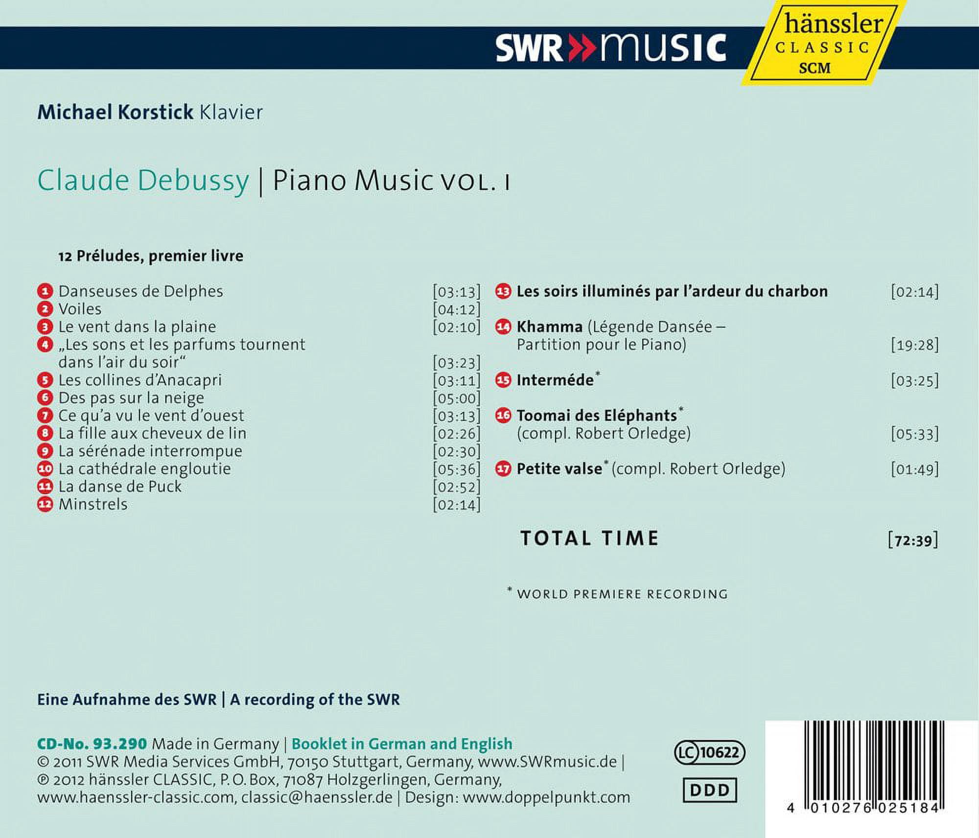 Michael Korstick - Piano Music 1 - Music & Performance - CD