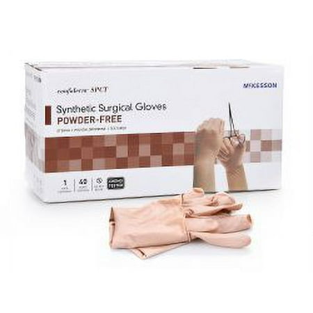 McKesson Confiderm SPCT Surgical Glove Size 7 Sterile Polychloroprene Standard Cuff Length Textured Fingertips Brown Chemo Tested, 14-96070 - Box of 40