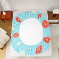 thumbnail image 5 of Homewish Lovely Daisy Flower Full Size Sheets,Cartoon Floral Bed Sheets,Red Blue Sheet Sets For Girl,Microfiber Bedroom Decor,4pcs, 5 of 7