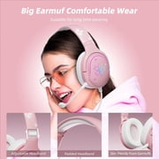 Cherry Blossom Stereo Gaming Headset for PS4/PS5/Xbox/PC/Mac/Switch, RGB Gradient Light Wired Gaming Headphones with Mic, Surround Sound Bass, Soft Memory Earmuffs for Kids & Girls/Women