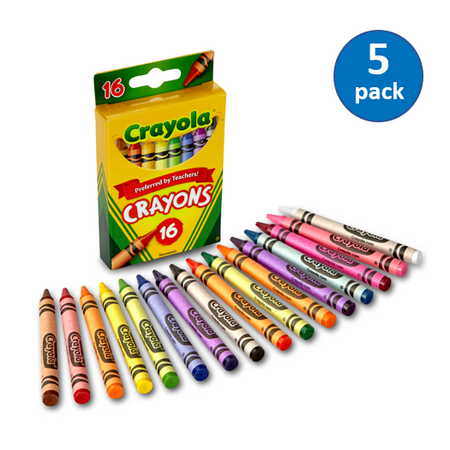 16 Count Crayons - (5 Pack) Crayola Crayons, School Supplies, 16 Count