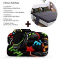 thumbnail image 3 of 6 Pieces Gamer Comforter Set for Boys Gaming Bedding Set Full Size,Video Game, 3 of 7