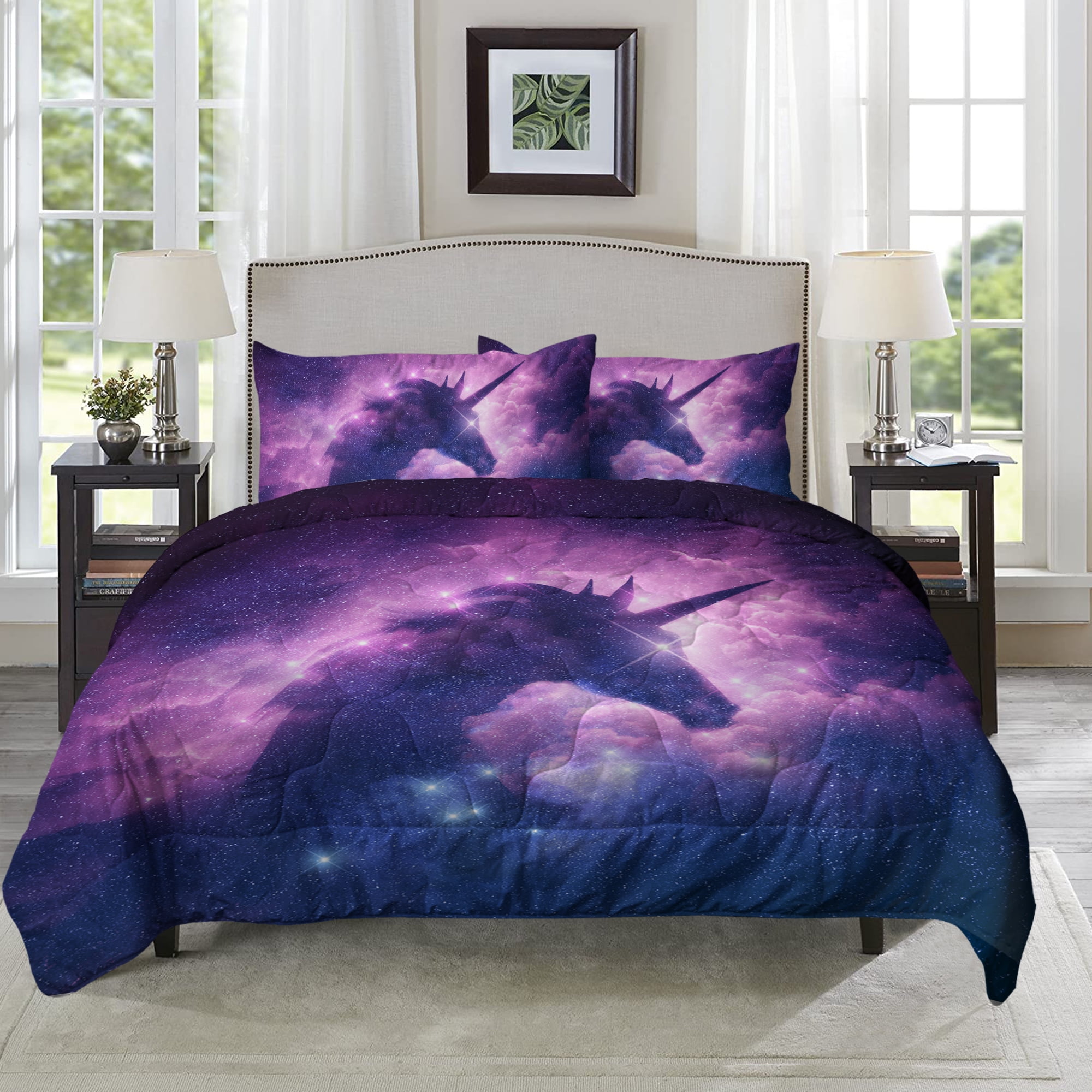 Unicorn Horse  Reversible Duvet Quilt Cover Bedding Set & Pillowcases All Sizes 
