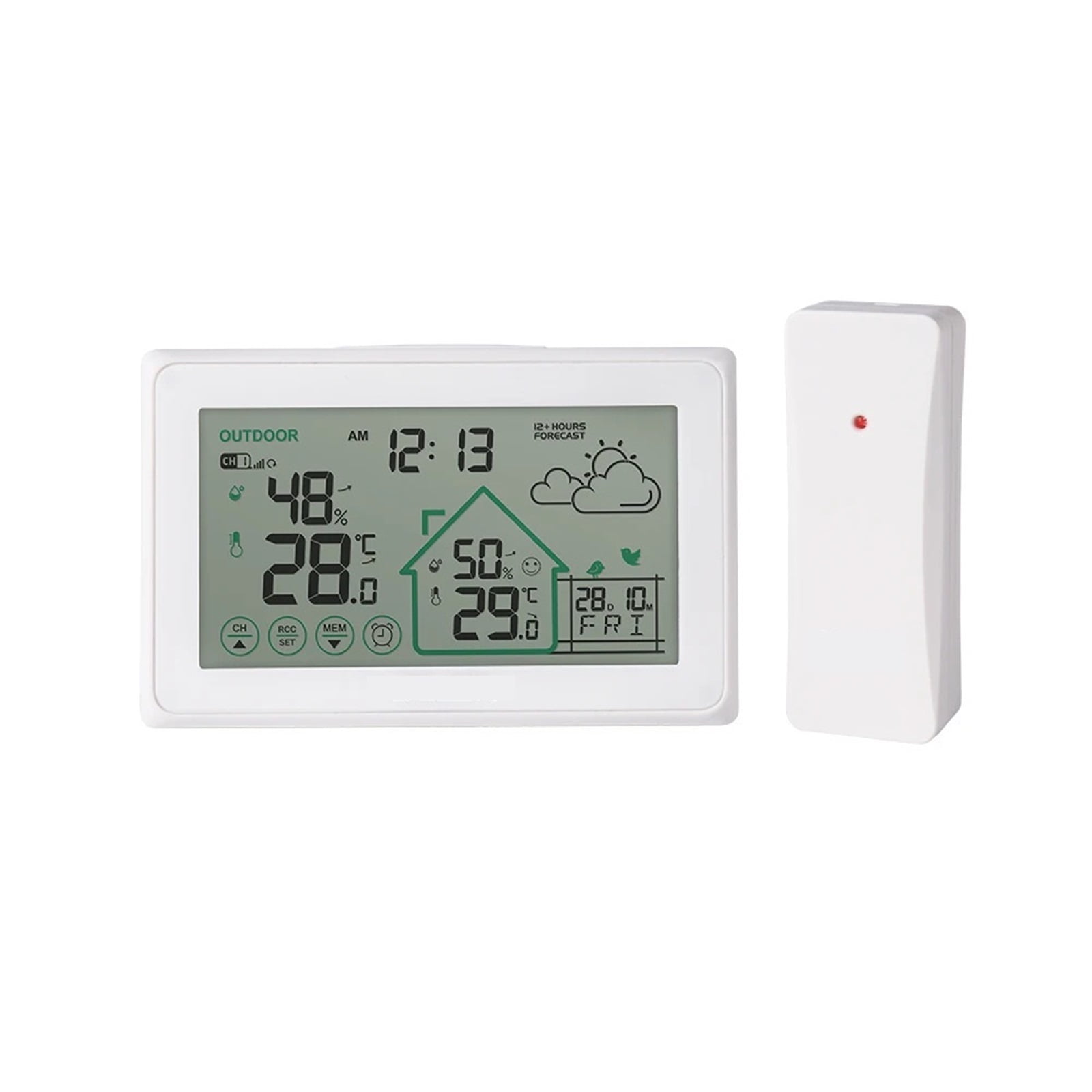 Wireless Weather Station Digital DCF Radio-Controlled Wall Clock In/Outdoor Thermometer Hygrometer Trend Forecast Sensor ,Excellent Visual Experience