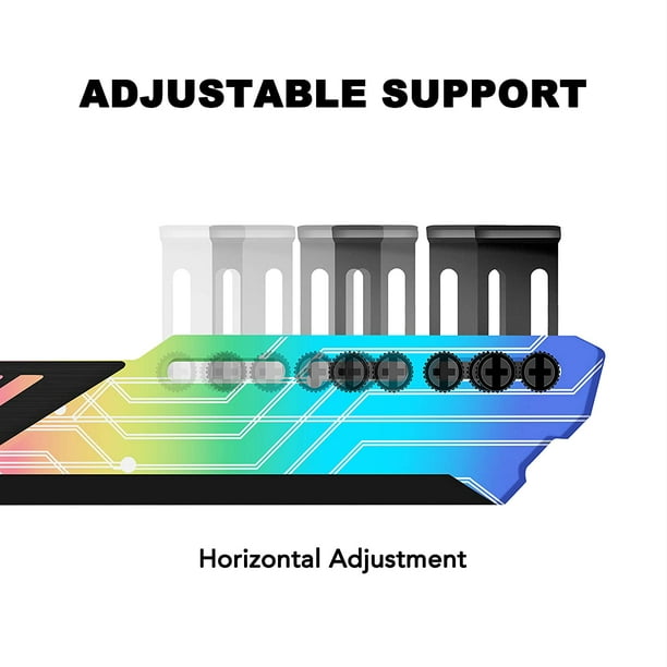 EZDIY-FAB RGB carte graphique coloré GPU Support support de carte vidéo,  support d'affaissement de carte vidéo/support d'étui 5V 