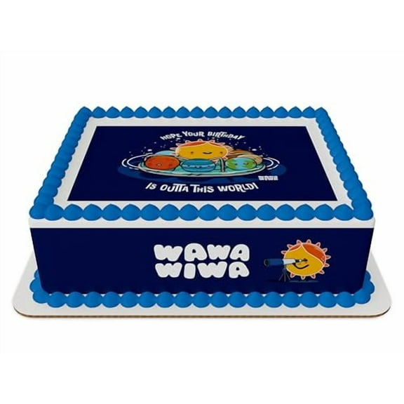 Wawawiwa Planets Birthday Edible Cake Topper (1/4 Sheet)