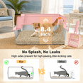 thumbnail image 3 of Pink Small Stainless Steel Cat Litter Box for Small Cats and Pets, 3 of 9