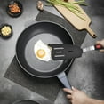 thumbnail image 3 of Yoloke Stainless Steel Spatula, Metal Slotted Turner for Cast Iron Skillet, Thin Blade and Heat Resistant Silicone Handle, Great for Egg, Cookie, Meat, Crep, 3 of 5