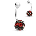 thumbnail image 3 of 14ga CZ Gem Paved Ferido Ball - 316L Surgical Steel - Belly Button Rings, 3 of 5