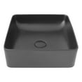 thumbnail image 4 of Stylish Vessel 14 ½" Black Porcelain Square Bathroom Sink P-226N, 4 of 12
