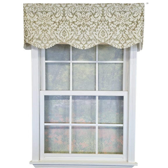 RLF Home 100% Cotton Cambridge Provance Fully lined Windows Rod Pocket Valance 50" x 15" Silver