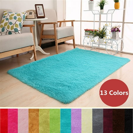 Yoga Mat Hardwood Floor 48x32 inch Modern Soft Fluffy Floor Rug Anti-skid Shag Shaggy Area Rug Bedroom Dining Room Carpet Yoga Mat Winter Child Play Washable Mat Home Wedding Decor ()
