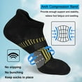 thumbnail image 5 of G&Y Men's Running Socks (6 Pairs) - Arch Support Athletic Ancle Socks, Black&White, 9-11, 5 of 7