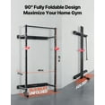 thumbnail image 2 of VEVOR Folding Power Cage, Wall-Mounted Power Rack Squat Rack, Multifunctional Strength Training Workout Equipment with Landmine Holder, Adjustable J-Hooks & Pull-Up Bar for Home Gym, 1000LBS Capacity, 2 of 9