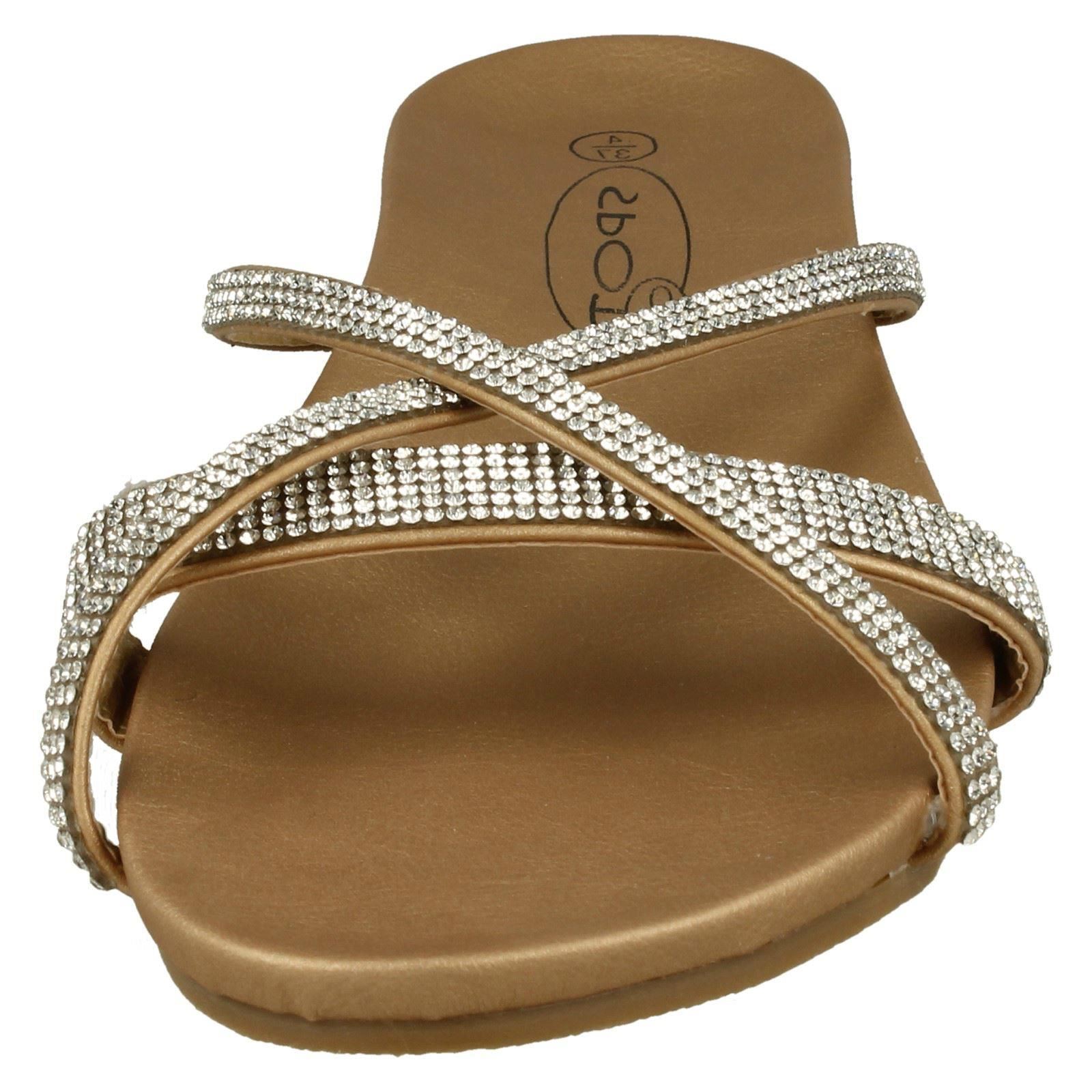 ladies diamante flip flops