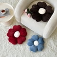 thumbnail image 3 of Almohada ZCNYCLAM con forma de flor, 38 cm, suave piel de conejo, gris y azul, 3 of 7