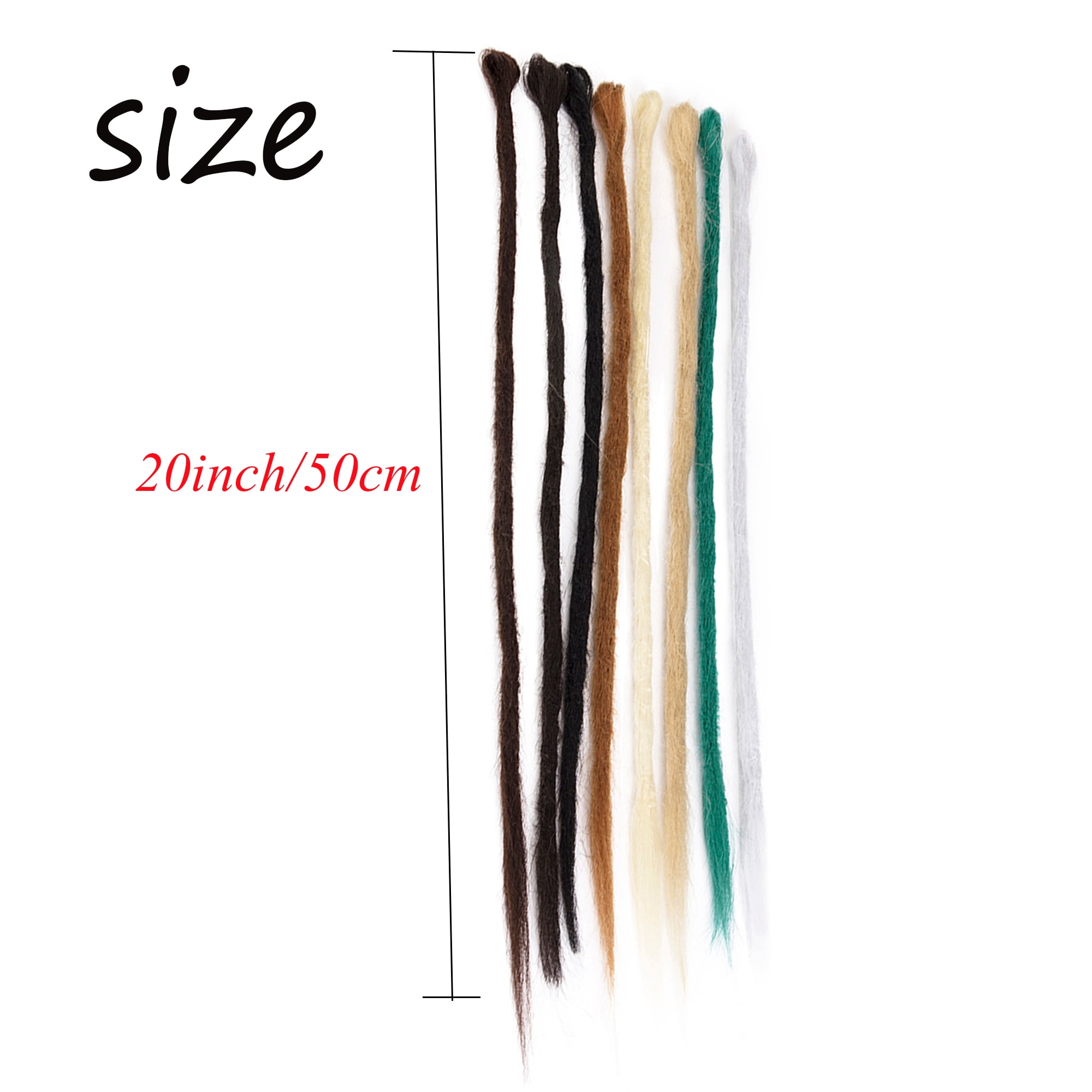 22 Double Ended Dreadlocks Extensions – 15 Stränge, Blau, Aus Synthetik & Wolle