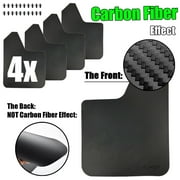 XUKEY 4PCS Universal Carbon Fiber Mud Flaps Front / Rear Tires Splash Guards Mudflaps Fit for Car Truck SUV Black