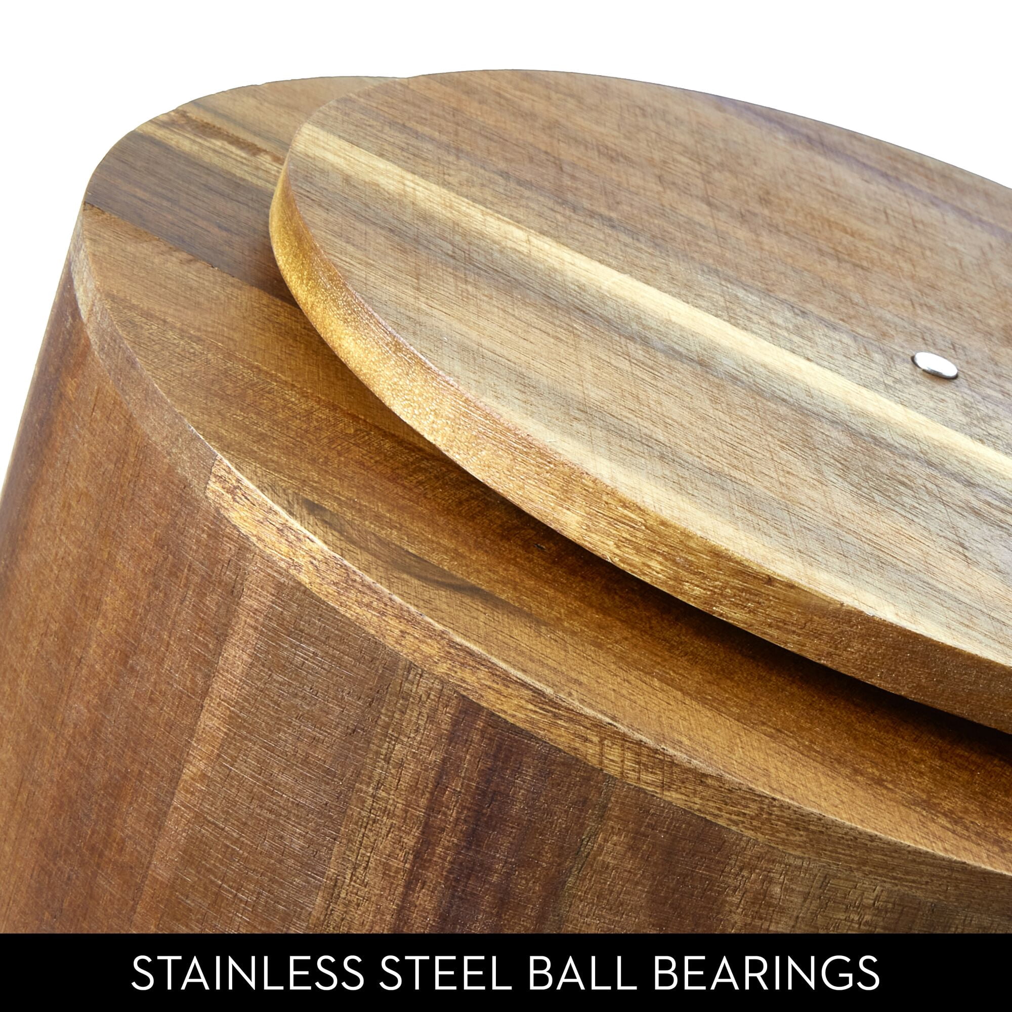 iDesign 10-Inch Acacia Wood Lazy Susan Organizer for Kitchen - Lazy Susan Turntable for Cabinet, Countertop, or Pantry