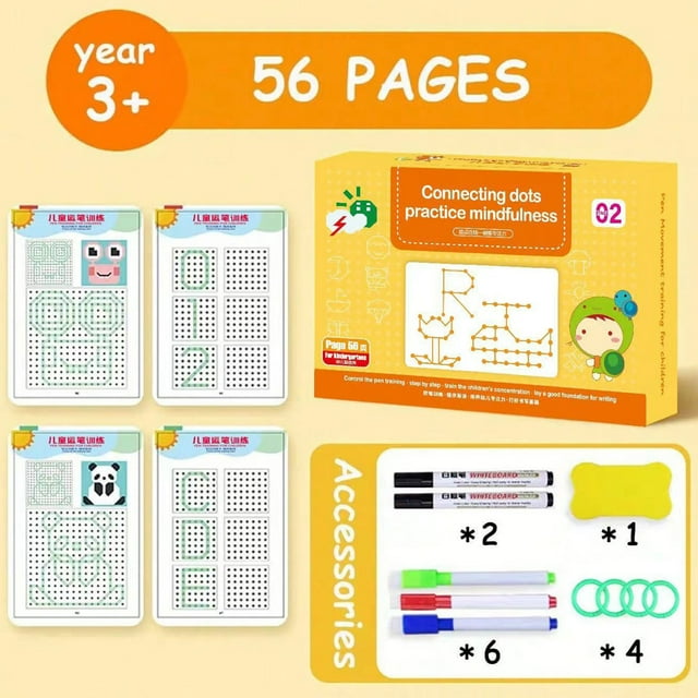 Meitianfacai Carnet de Traçage Magique, Stylo et Effaceur Réutilisables, Carnet de Dessin pour Enfants 2+ Formation Précoce Calligraphie