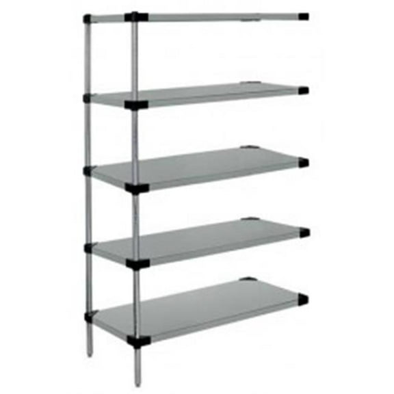 Quantum Storage AD74-2124SG-5 5-Shelf Solid Shelving Add-On Unit Galvanized Steel - 21 x 24 x 74 in.
