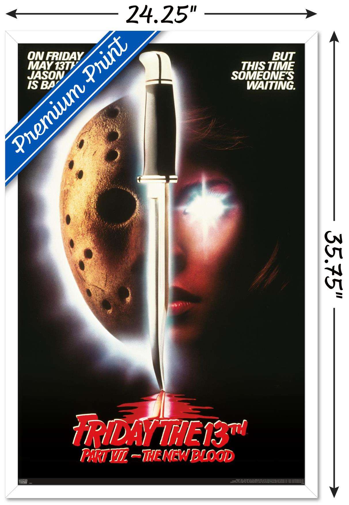Friday The 13th Part ViI: The New Blood - One Sheet Wall Poster, 22.375" x 34", Framed