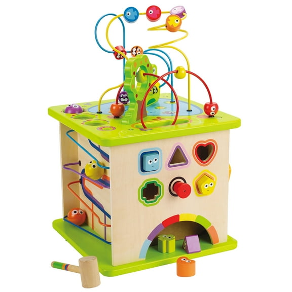 Hape Country Critters 5-Sided Wooden Play Cube for Toddlers, Ages 12 mo