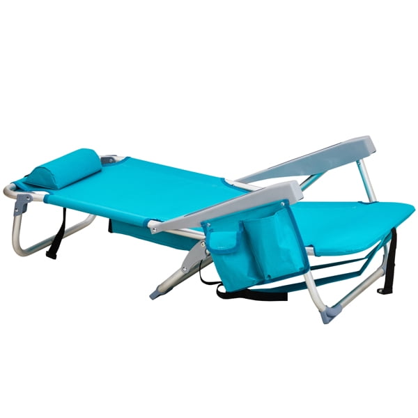 63*65*82cm Short Oxford Cloth Silver White Aluminum Tube Bearing 100kg Beach Chair Mint Green