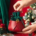 thumbnail image 6 of Nkmbld Christmas Gift Bags Bulk Christmas Bags Leather Tote Bucket Christmas Eve Velvet Gift Bags Christmas Fruit Candy Cloth Velvet Bags, 6 of 7
