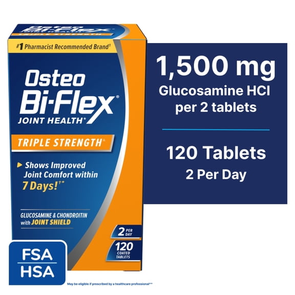 Osteo Bi-Flex Triple Strength, Joint Health Supplements with Glucosamine Chondroitin, Tablets, 120 Ct