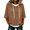 Coffee#340901aa, variant on Trgacdwlo 3/4 Length Sleeve Hoodie Women Leopard Print Pullover Sweaters for Women with Drawstring Fall Winter Streetwear Womens Hoodie