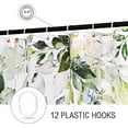 thumbnail image 3 of Small Stall Shower Curtain 36 x 72, Narrow Half Sage Green Floral Fabric Shower Curtain, Watercolor Plant Eucalyptus Leaves Bathroom Curtains Shower Set with Hooks, 3 of 5