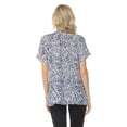 thumbnail image 3 of White Mark Short Sleeve Printed Tie-Neck Blouse, Women's, S-XL, 3 of 6