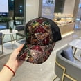 thumbnail image 5 of CoCopeaunts Summer Mesh Baseball Cap for Women Rainbow Sequins Paillette Bling Baseball Cap Adjustable Hats for Girls Party Club Gathering, 5 of 6